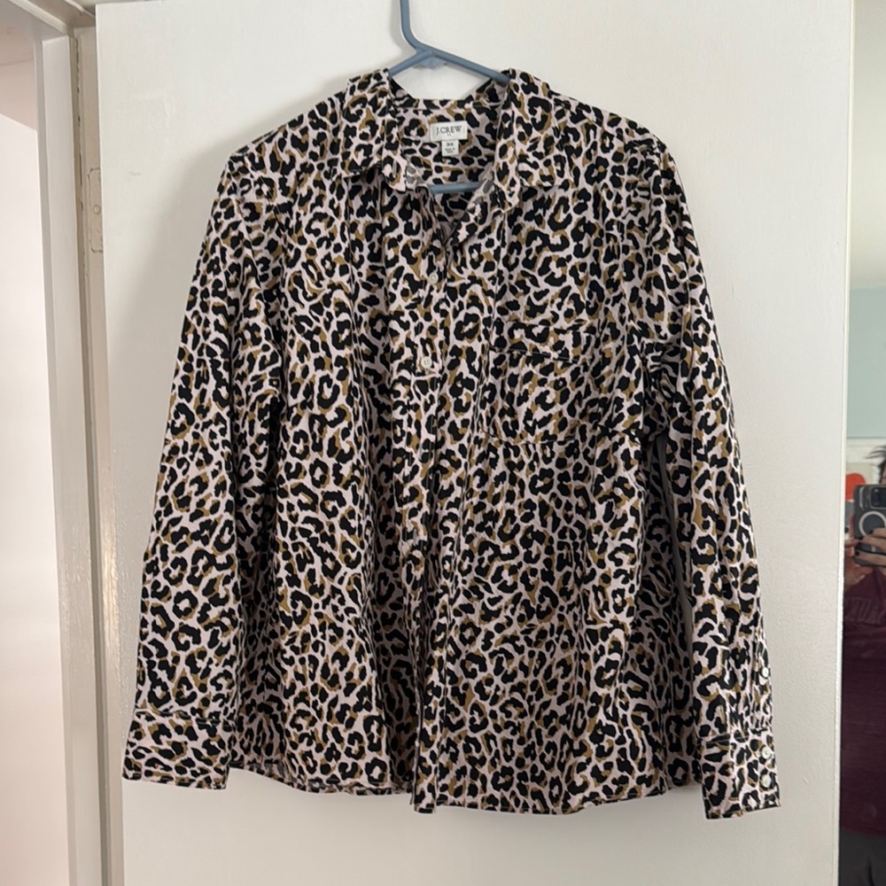 Animal Print Button-Up blouse